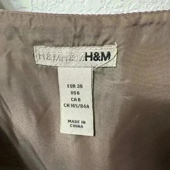 H&M Metallic Ruffle Mini Cocktail Dress Size 6 - Picture 3 of 5